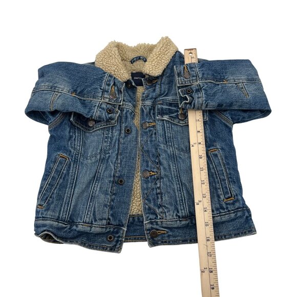 GapKids Sherpa-Lined Denim Jacket XS Blue - Picture 3 of 5
